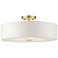 Meridian 18" Wide Satin Brass Drum Ceiling Light