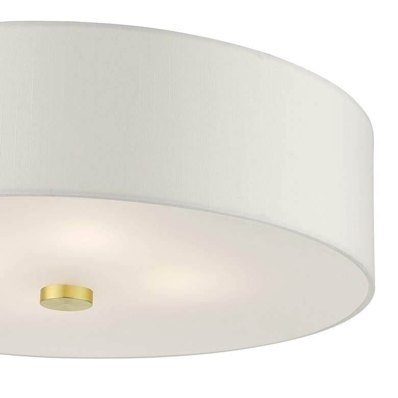 Image 5 Meridian 18" Wide Satin Brass Drum Ceiling Light more views