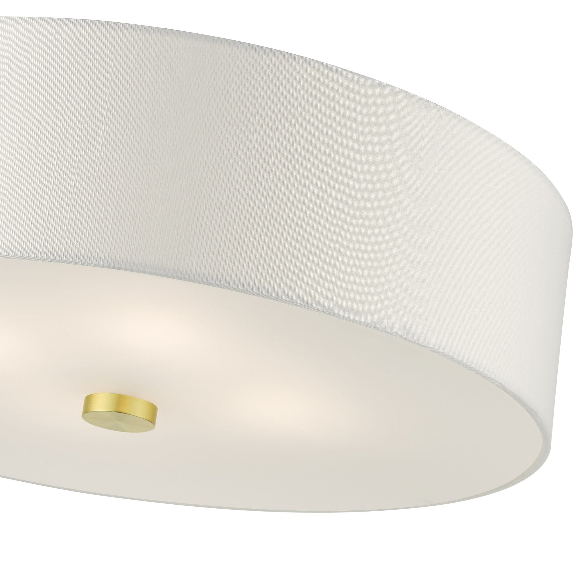 Meridian 18" Wide Satin Brass Drum Ceiling Light in scene