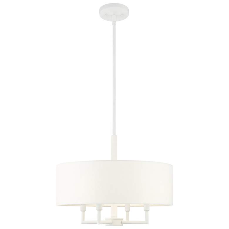 Image 1 Meridian 18" Wide White 4-Light Drum Shade Pendant