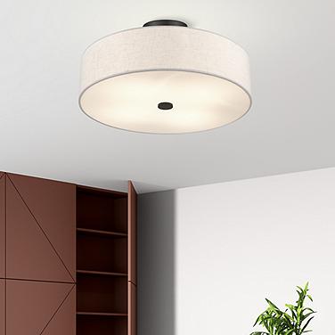 Meridian 18" Wide English Bronze Drum Ceiling Light