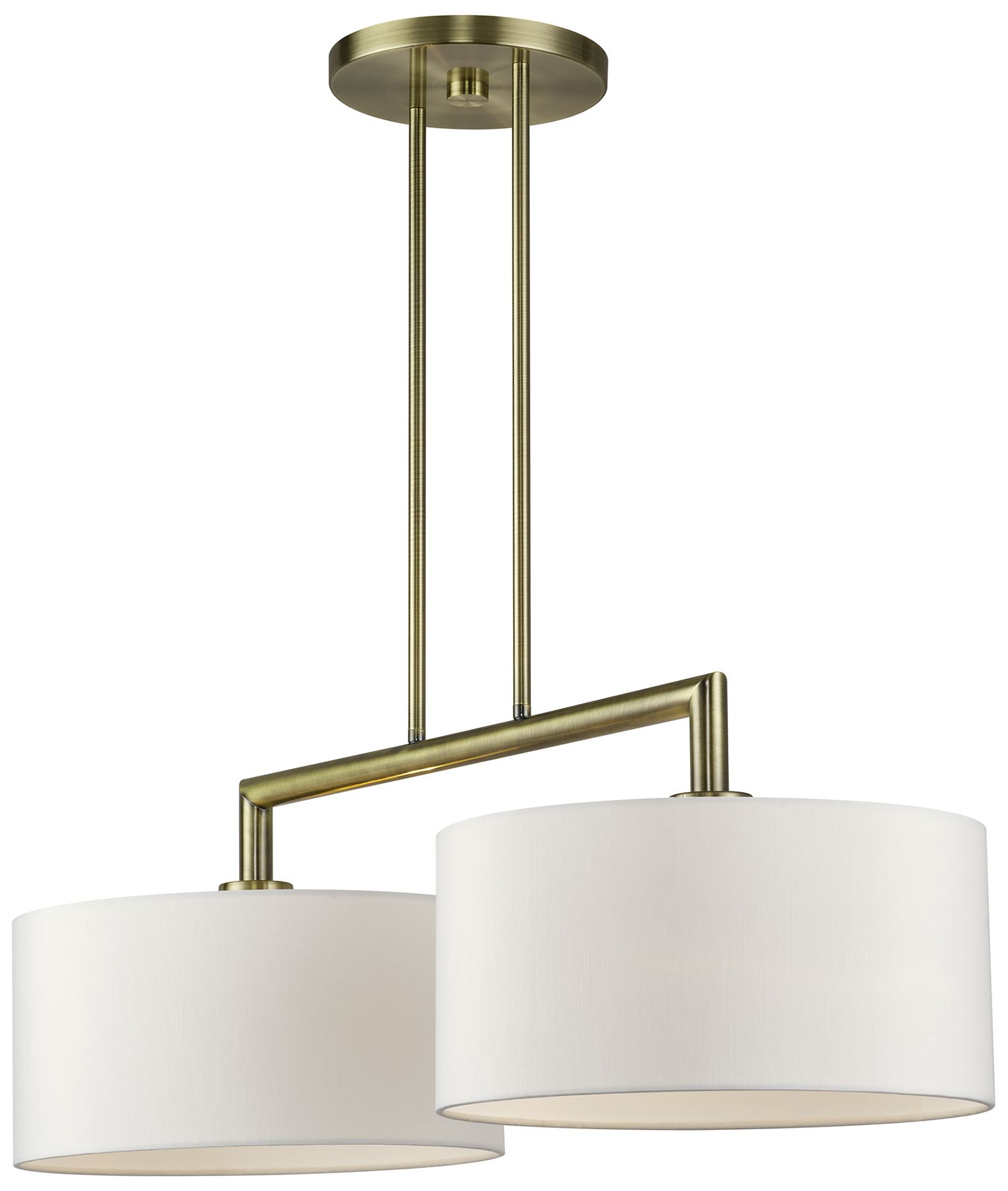 Image 5 Meridian 2 Light Antique Brass Large Linear Chandelier more views