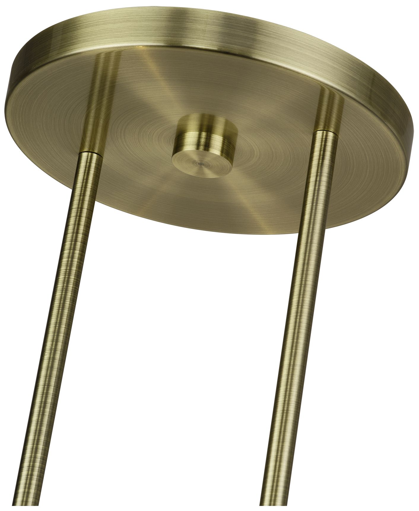 Meridian 2 Light Antique Brass Large Linear Chandelier