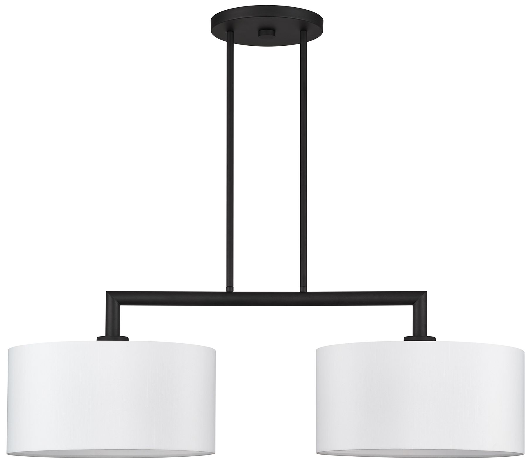 Image 3 Meridian 2 Light Black Large Linear Chandelier more views