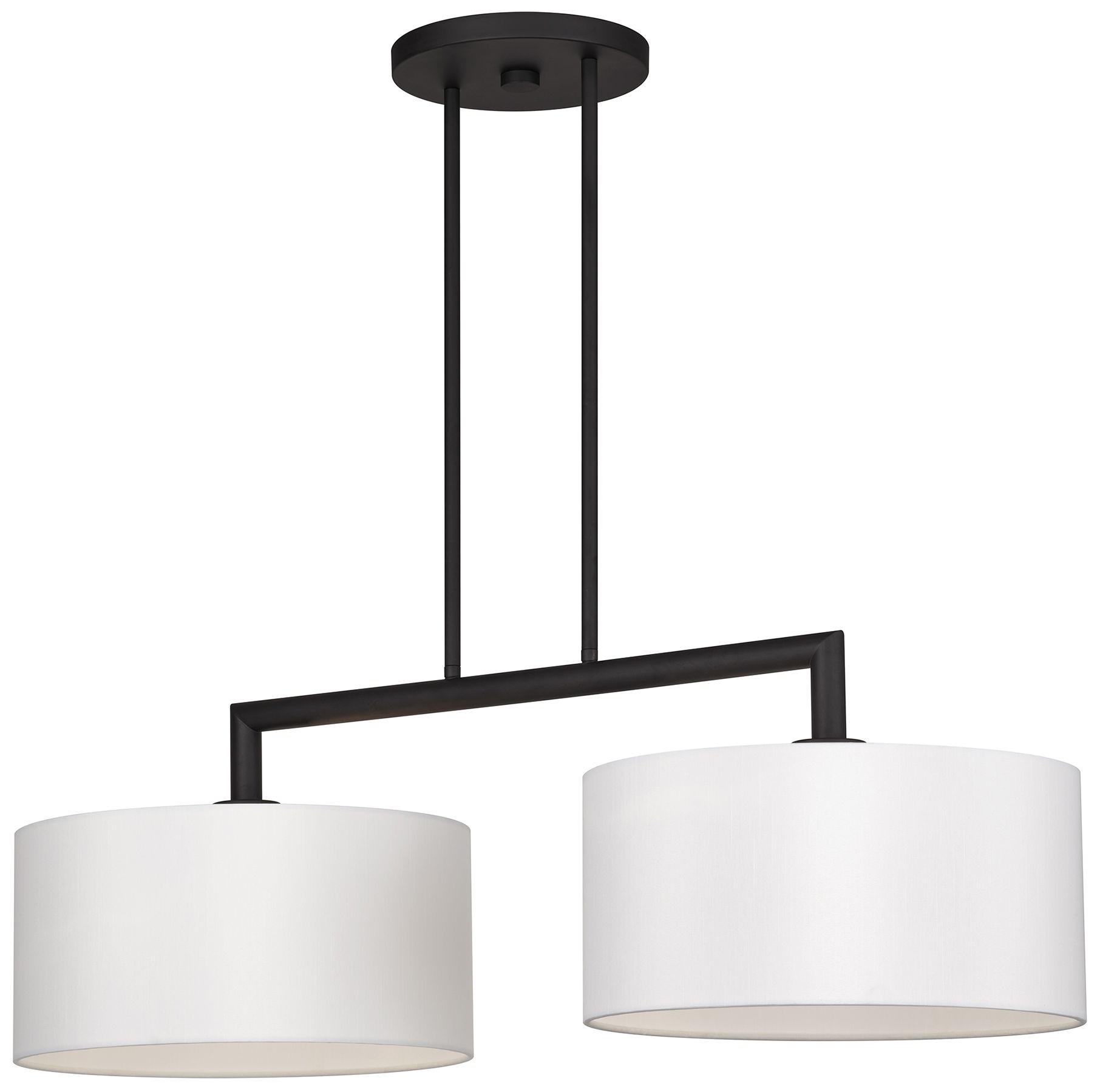 Image 4 Meridian 2 Light Black Large Linear Chandelier more views