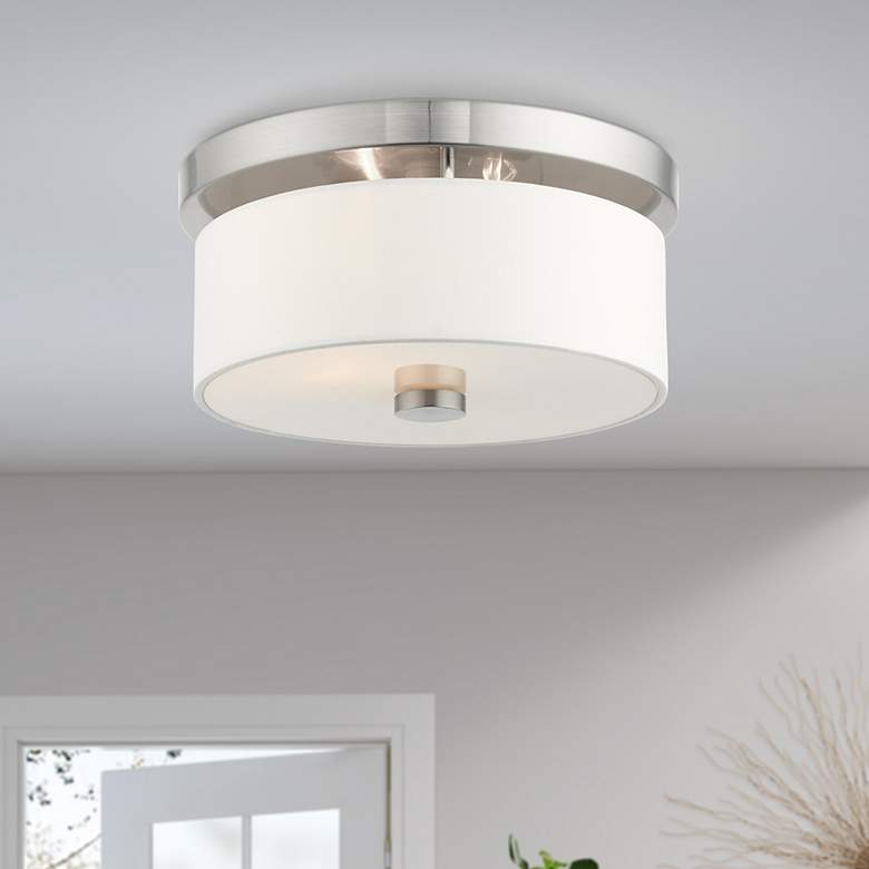 Image 1 Meridian 2 Light Brushed Nickel Ceiling Mount