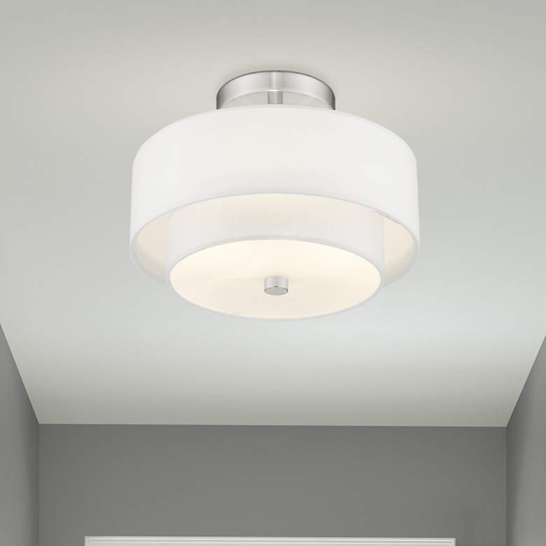 Image 1 Meridian 2 Light Brushed Nickel Ceiling Mount