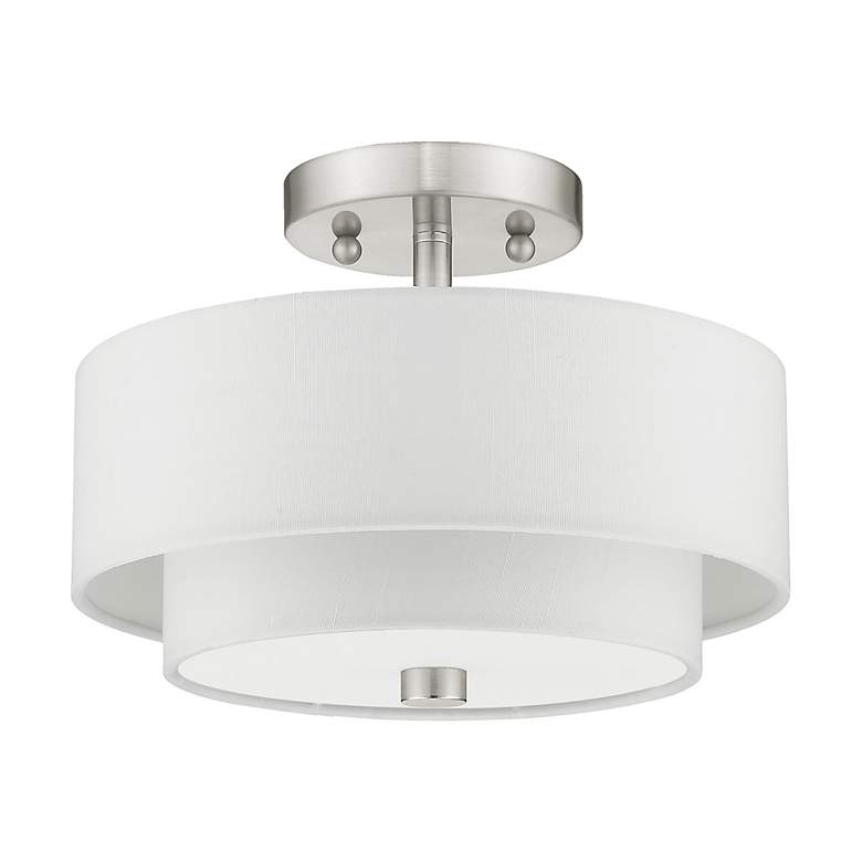 Image 3 Meridian 2 Light Brushed Nickel Ceiling Mount more views