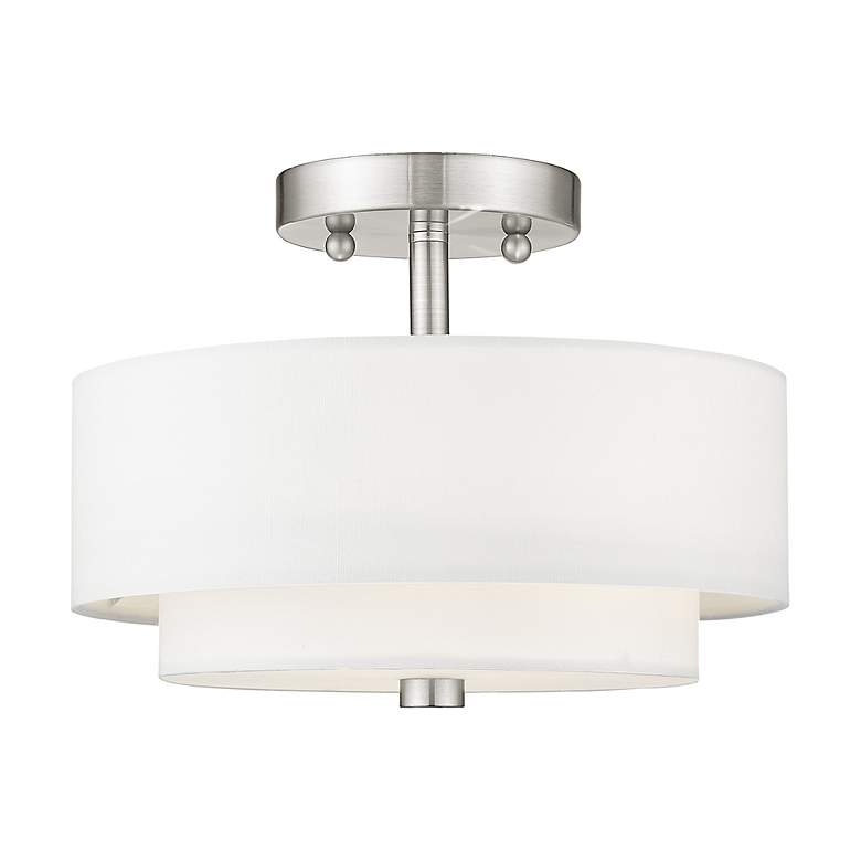 Image 4 Meridian 2 Light Brushed Nickel Ceiling Mount more views