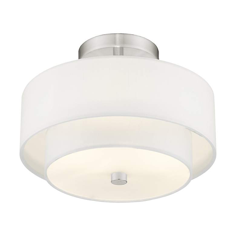 Image 5 Meridian 2 Light Brushed Nickel Ceiling Mount more views