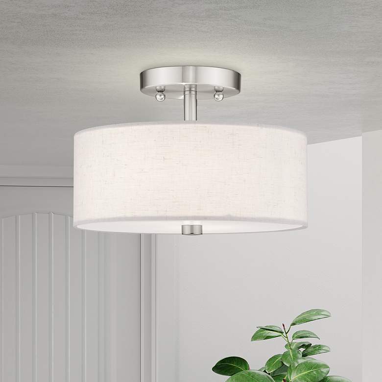 Image 1 Meridian 2 Light Brushed Nickel Ceiling Mount