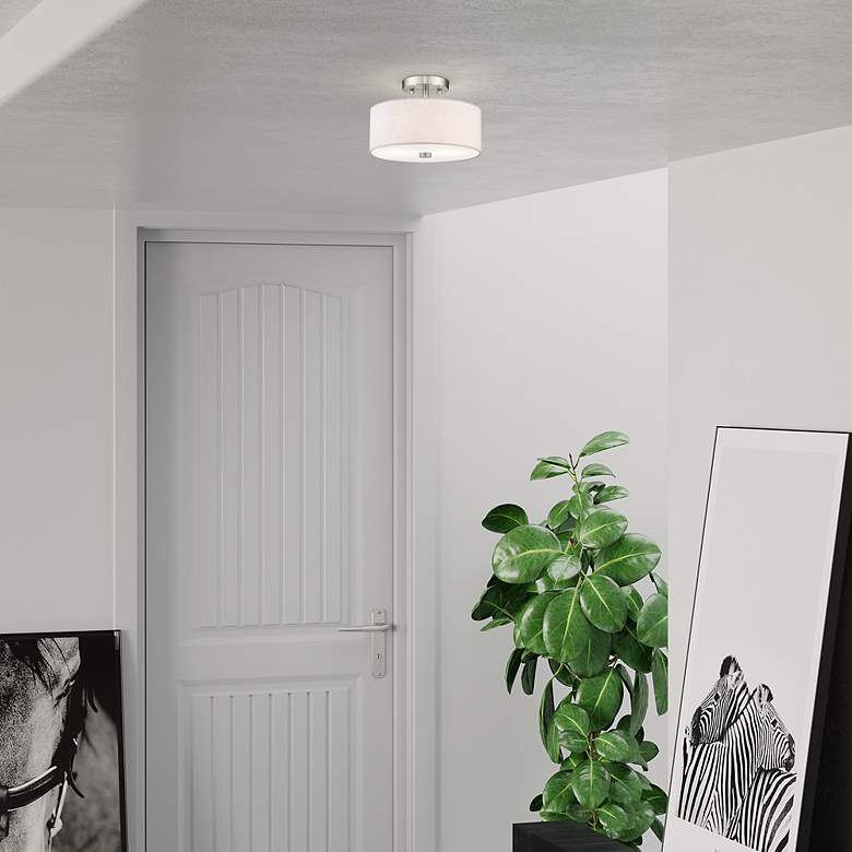 Image 7 Meridian 2 Light Brushed Nickel Ceiling Mount more views