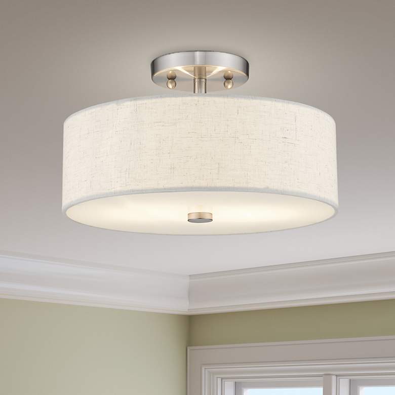 Image 1 Meridian 2 Light Brushed Nickel Ceiling Mount
