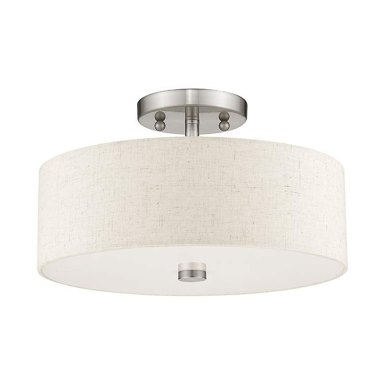 Image 7 Meridian 2 Light Brushed Nickel Ceiling Mount more views