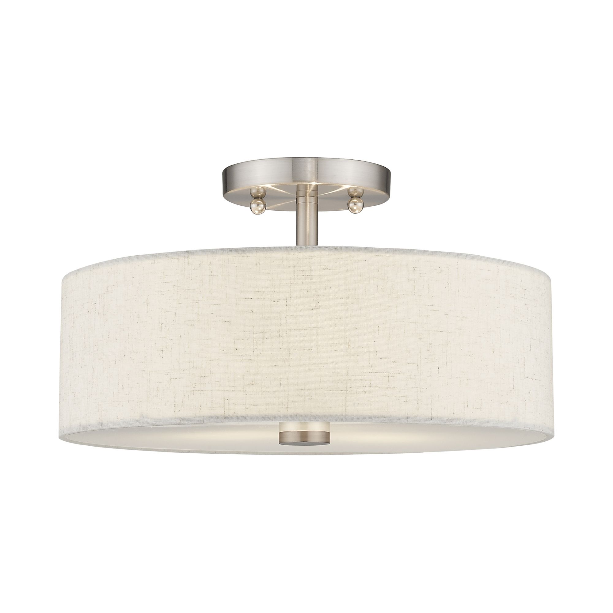 Meridian 2 Light Brushed Nickel Ceiling Mount