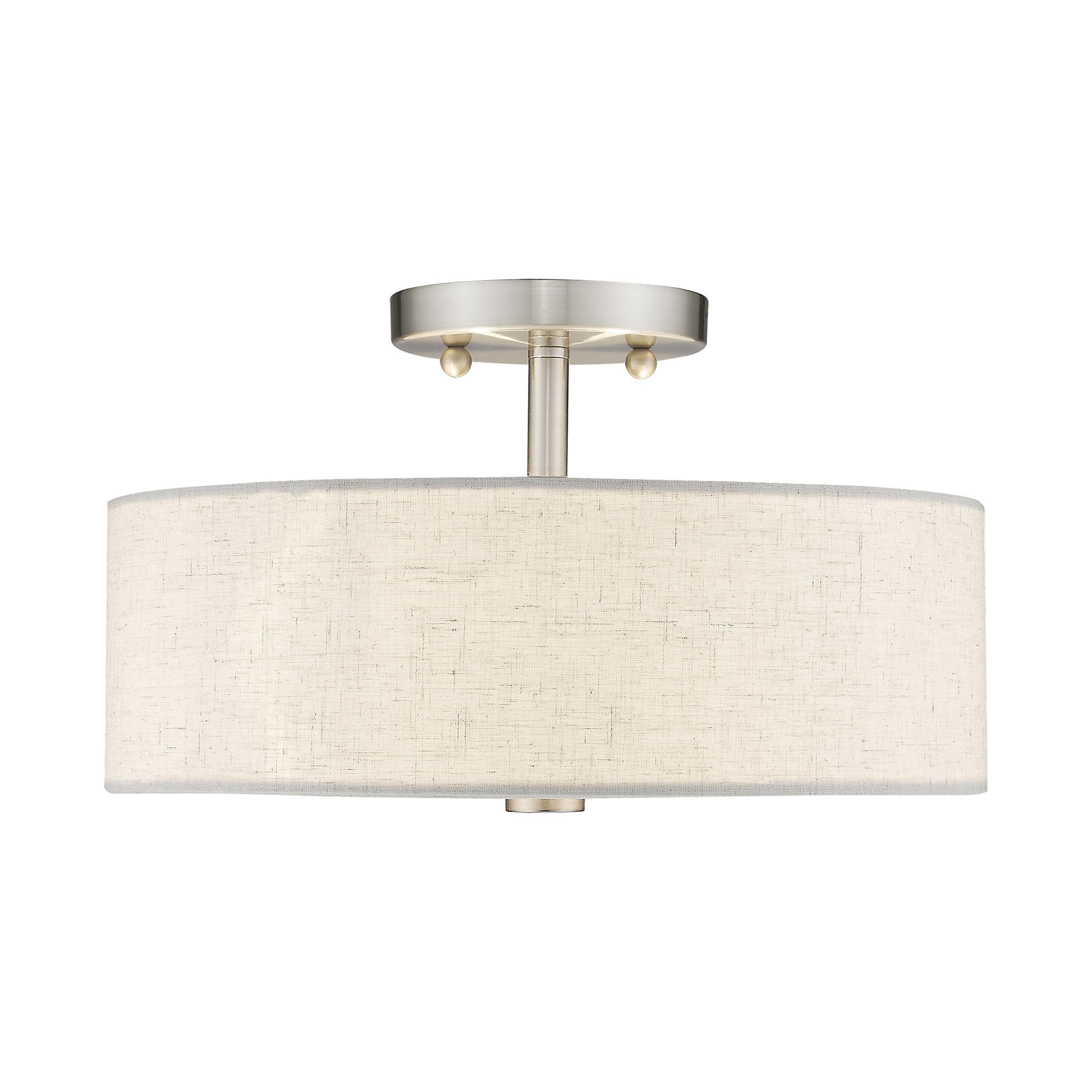 Meridian 2 Light Brushed Nickel Ceiling Mount