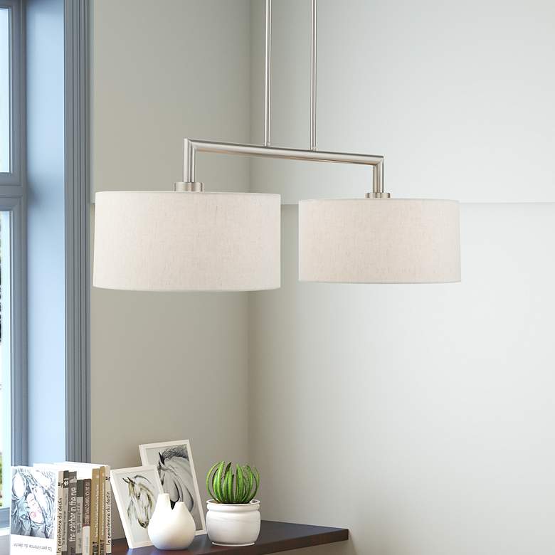 Image 1 Meridian 2 Light Brushed Nickel Linear Chandelier