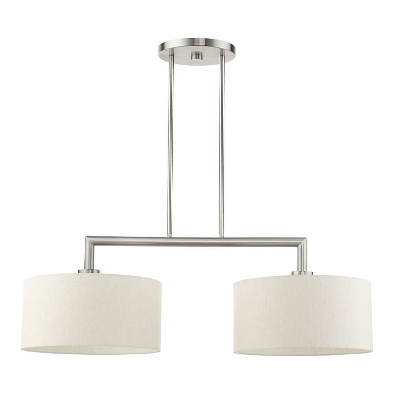Image 3 Meridian 2 Light Brushed Nickel Linear Chandelier more views