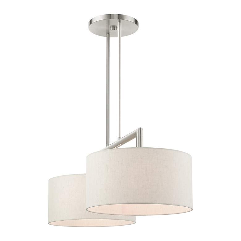 Image 7 Meridian 2 Light Brushed Nickel Linear Chandelier more views