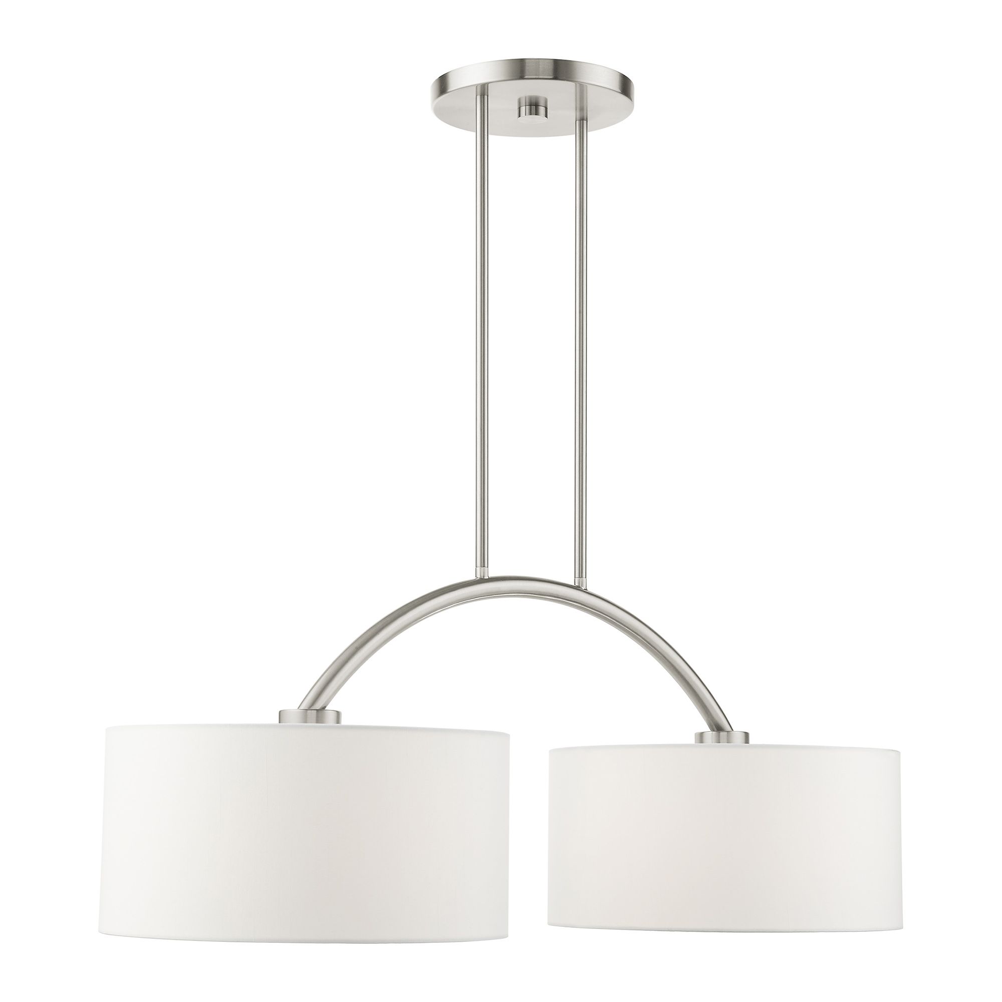 Image 6 Meridian 2 Light Brushed Nickel Linear Chandelier more views