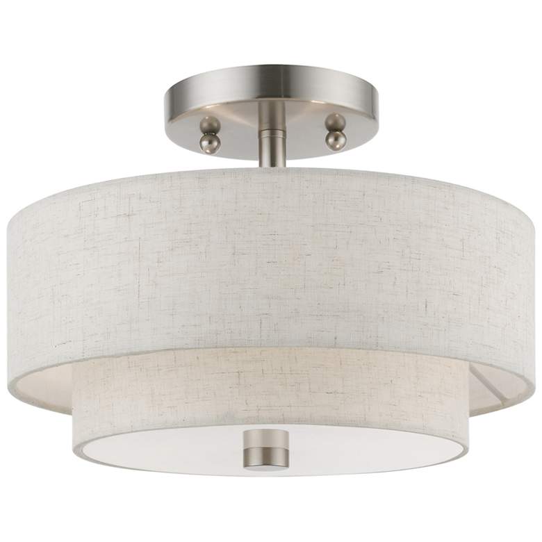 Image 1 Meridian 2 Light Brushed Nickel Semi-Flush