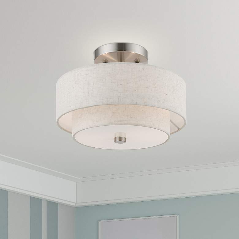 Image 1 Meridian 2 Light Brushed Nickel Semi-Flush