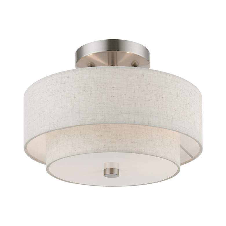 Image 3 Meridian 2 Light Brushed Nickel Semi-Flush more views