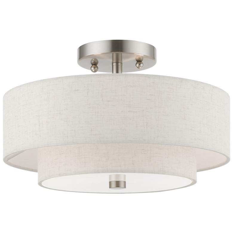 Image 1 Meridian 2 Light Brushed Nickel Semi-Flush