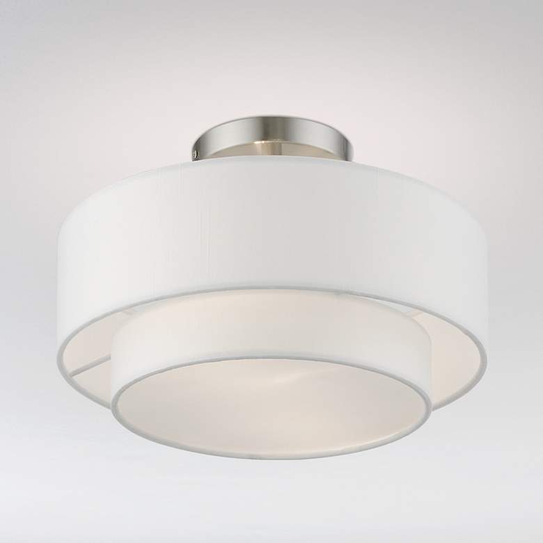 Image 1 Meridian 2 Light Brushed Nickel Semi-Flush