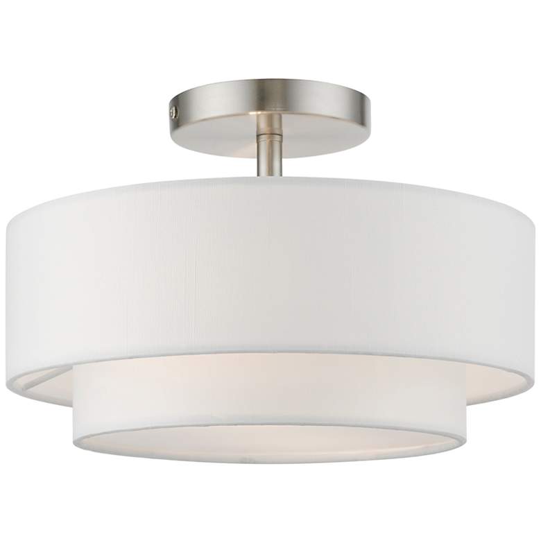 Image 3 Meridian 2 Light Brushed Nickel Semi-Flush more views