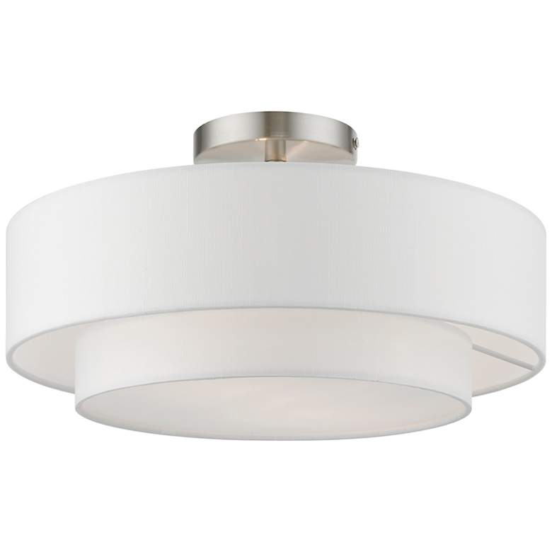 Image 2 Meridian 2 Light Brushed Nickel Semi-Flush