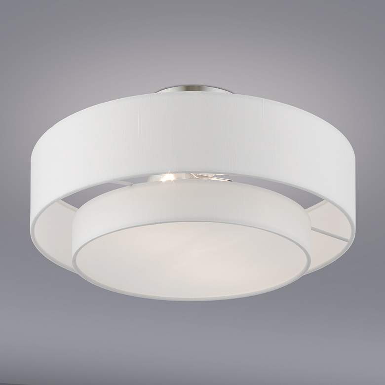 Image 1 Meridian 2 Light Brushed Nickel Semi-Flush