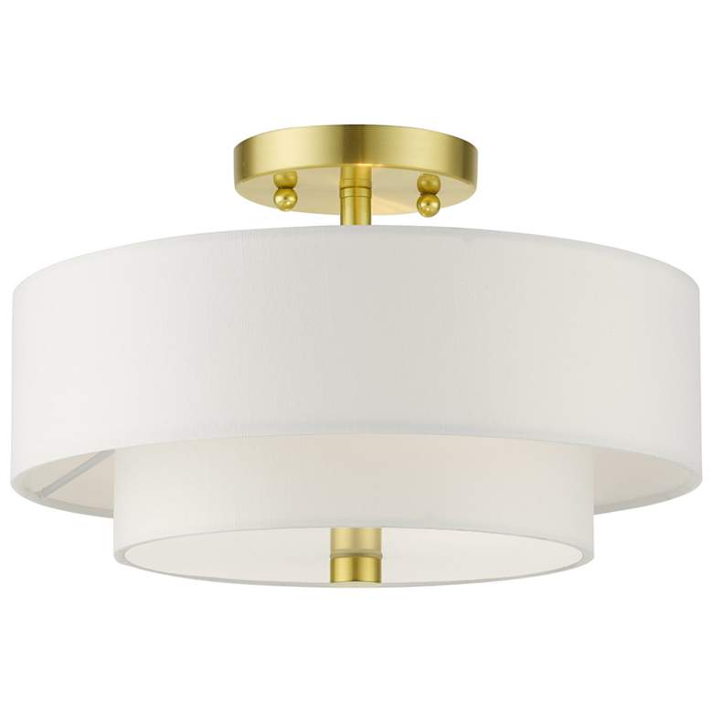 Image 1 Meridian 2 Light Satin Brass Semi Flush