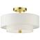 Meridian 2 Light Satin Brass Semi Flush