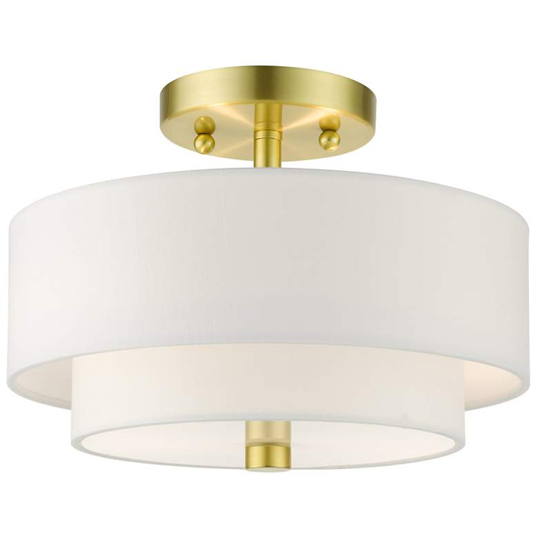 Image 1 Meridian 2 Light Satin Brass Semi Flush