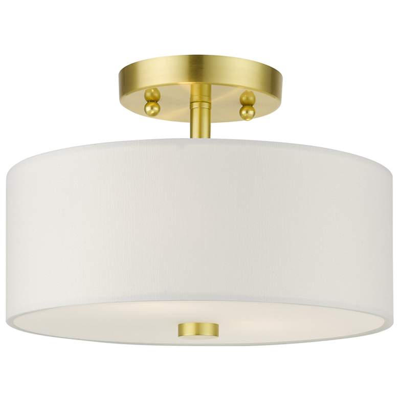 Image 2 Meridian 2 Light Satin Brass Semi Flush