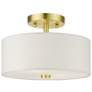 2_Meridian 2 Light Satin Brass Semi Flush