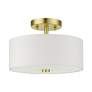 3_Meridian 2 Light Satin Brass Semi Flush more views
