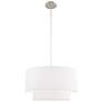 2_Meridian 20" Wide Brushed Nickel 2-Tier Drum Pendant Light