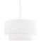 Meridian 20" Wide Brushed Nickel 2-Tier Drum Pendant Light