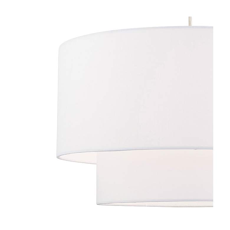 Image 3 Meridian 20" Wide Brushed Nickel 2-Tier Drum Pendant Light more views