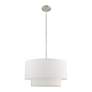 4_Meridian 20" Wide Brushed Nickel 2-Tier Drum Pendant Light more views