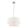 5_Meridian 20" Wide Brushed Nickel 2-Tier Drum Pendant Light more views