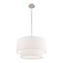 6_Meridian 20" Wide Brushed Nickel 2-Tier Drum Pendant Light more views