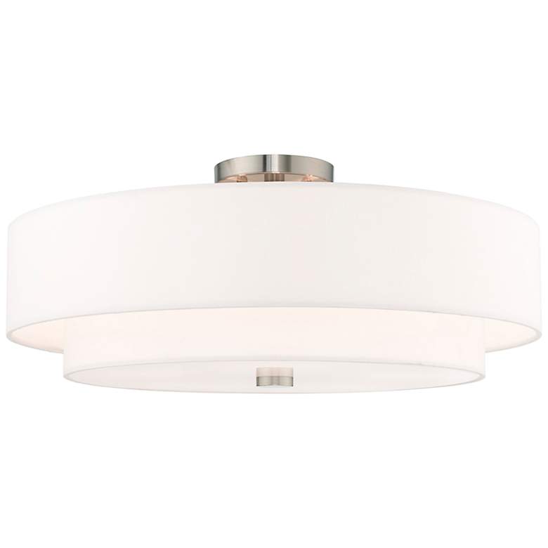 Image 3 Meridian 22" Wide Brushed Nickel Double Drum Ceiling Light