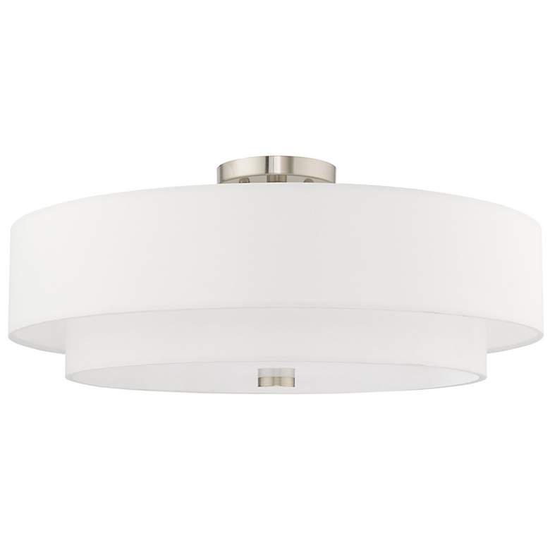 Image 5 Meridian 22" Wide Brushed Nickel Double Drum Ceiling Light more views
