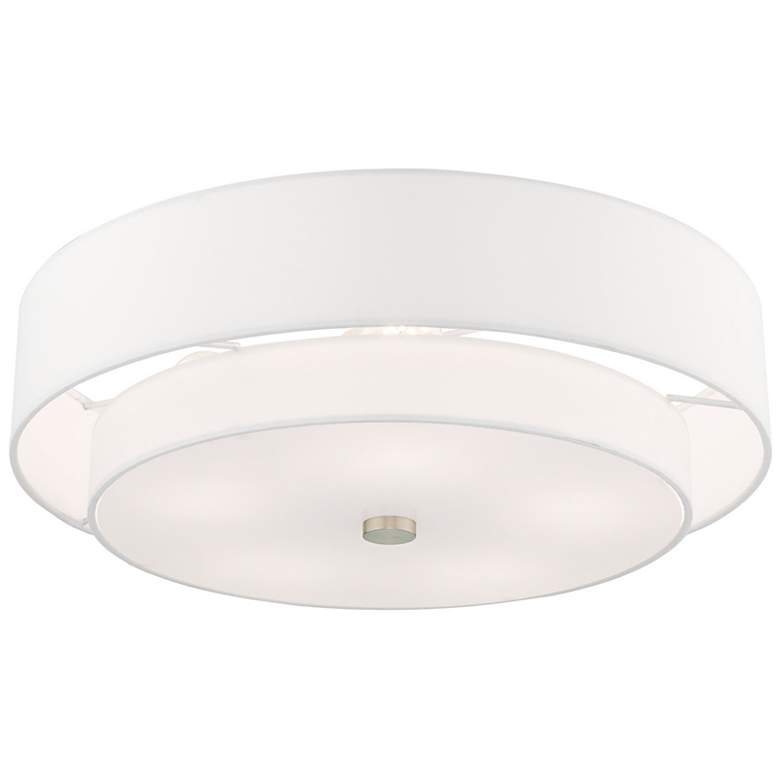 Image 6 Meridian 22" Wide Brushed Nickel Double Drum Ceiling Light more views