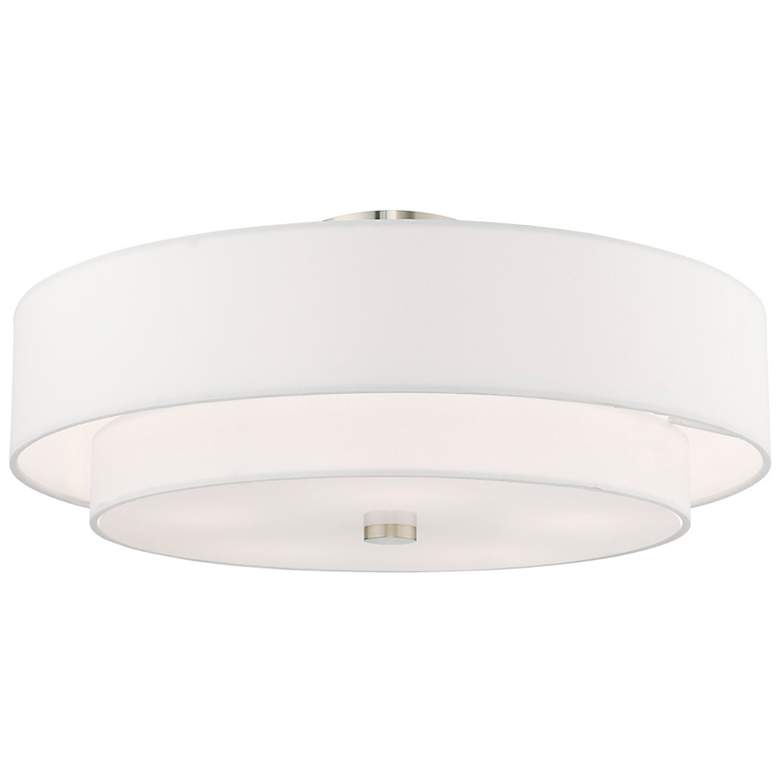 Image 7 Meridian 22" Wide Brushed Nickel Double Drum Ceiling Light more views
