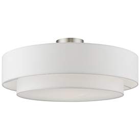 Image3 of Meridian 22" Wide Brushed Nickel Double Layer Ceiling Light