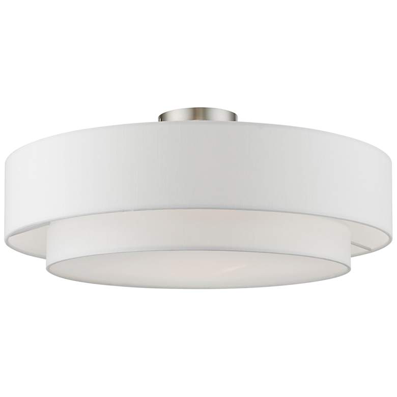 Image 3 Meridian 22" Wide Brushed Nickel Double Layer Ceiling Light